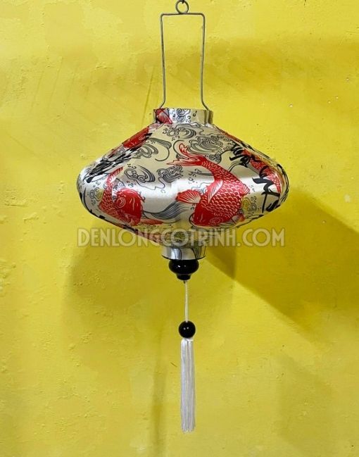 Đèn Lồng Vải Phi Họa Tiết Cá KOI 3D03